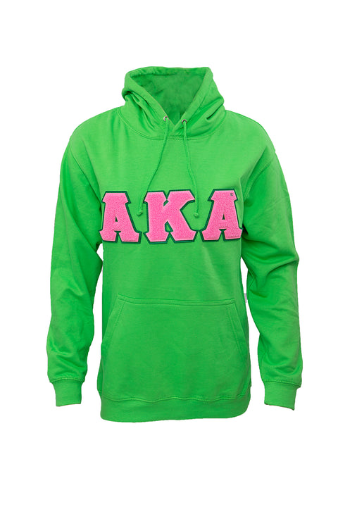 AKA Apple Green Hoodie with Chenille Letters