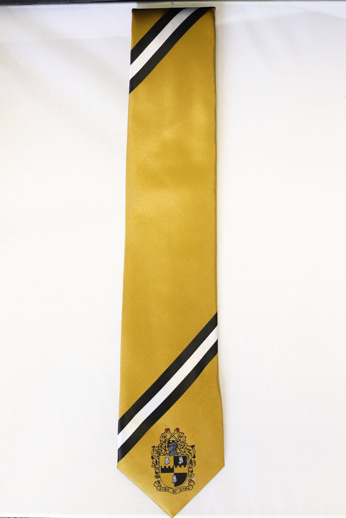 Alpha Gold Stripe 100% Silk Tie
