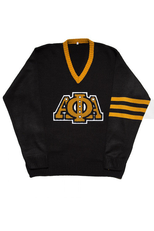 Alpha Phi Alpha Black V-Neck Sweater