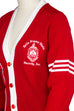 Delta Sigma Theta Classic Red and White Old School Cardigan