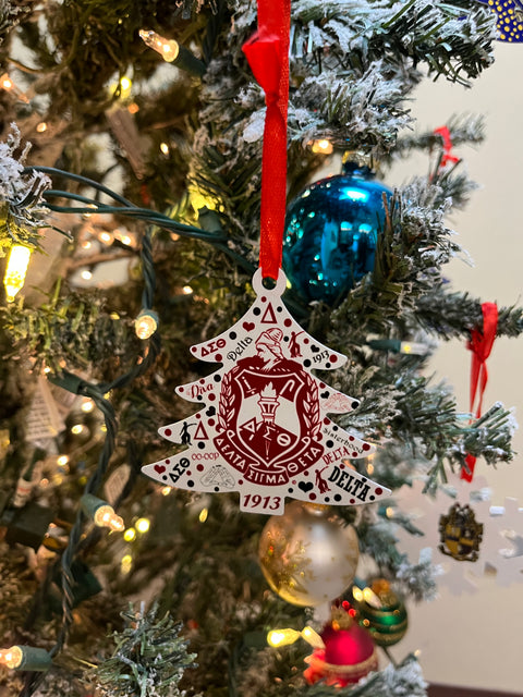 Delta Sigma Theta Tree Shape Ornament